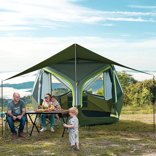 TIMBER RIDGE 4-6 Person Instant Pop Up Hub Tent, Easy 60 Second Setup, Weather Resistant Portable Camping Family Tent Cabin Tent with Rain Fly and Carry Bag for Outdoor Travel