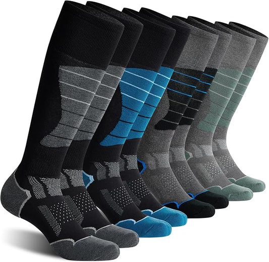 CS CELERSPORT 2/3/4 Pack Ski Socks for Men and Women Skiing, Snowboarding, Winter Performance Socks