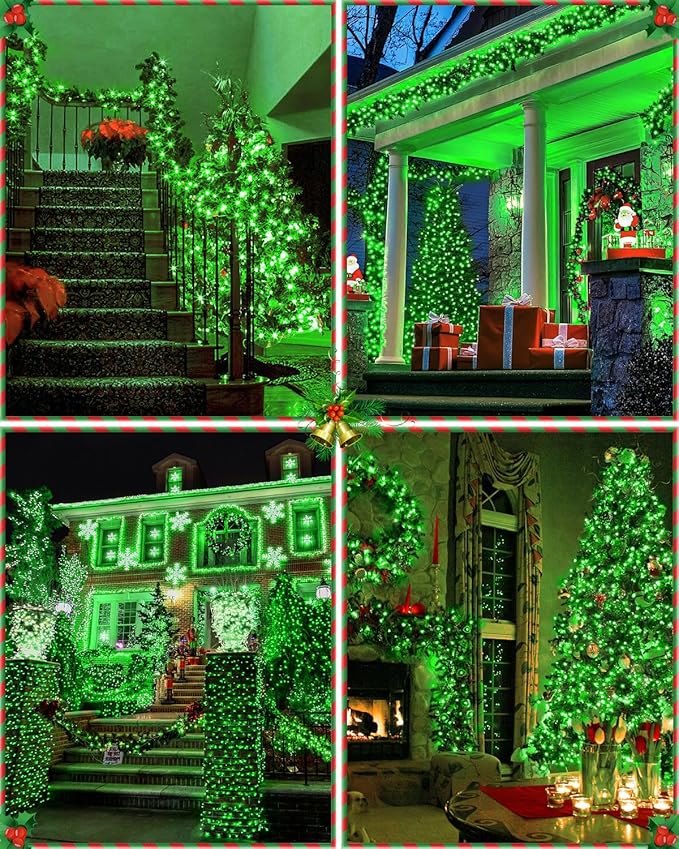 355FT 900LED LED Christmas Lights, Extra Long Outdoor String Lights Waterproof, Timer & Memory, 8 Modes Dimmable Plug in Fairy for Outside Tree Wedding Patry Green