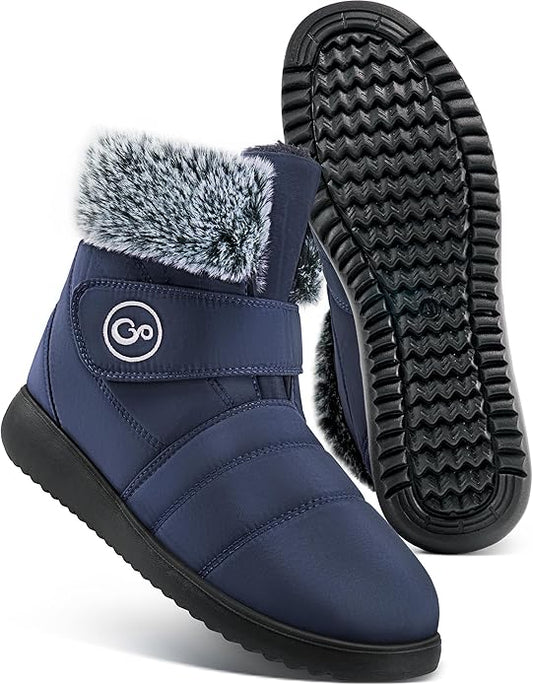 Women Snow Boots Winter Shoes with Fur Lined Warm Slip On Boots for Women Waterproof Booties Comfortable Outdoor Anti Slip Shoes