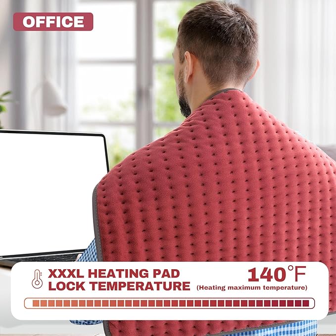 Heating pad for Back, Neck, Shoulder, Cramps and Leg Pain Relief, Heat Pads Christmas Gifts for Women, Men, Mom, Dad, Auto-Off,Machine Washable,Moist Dry Heat Options,Extra Large 20"x24"