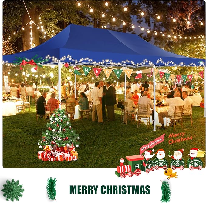 COBIZI 13x26 Heavy Duty Pop Up Canopy Tent with Sidewalls Large Event Tent Wedding Party Tent Ez Up Canopy Windproof UPF 50+ in Garden Backyard Lawn for All Seasons (More Space, More Uses)