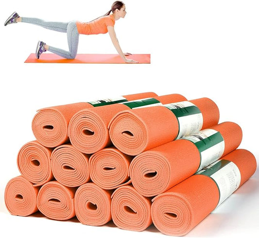 Amylove 12 Pieces Yoga Mats Bulk 68x24x0.12 Inch Exercise Non Slip Fitness Workout Mats for Women Men Home Workout Gym Yoga