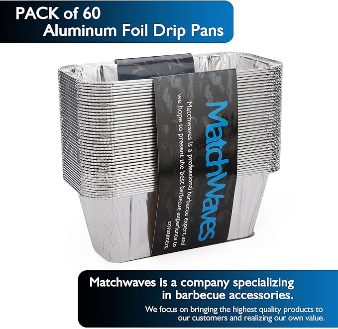 60 Pack Blackstone Grease Cup Liners, Grease Catcher Liner, Aluminum Foil Drip Pan for 28 and 36 inch Blackstone Griddle