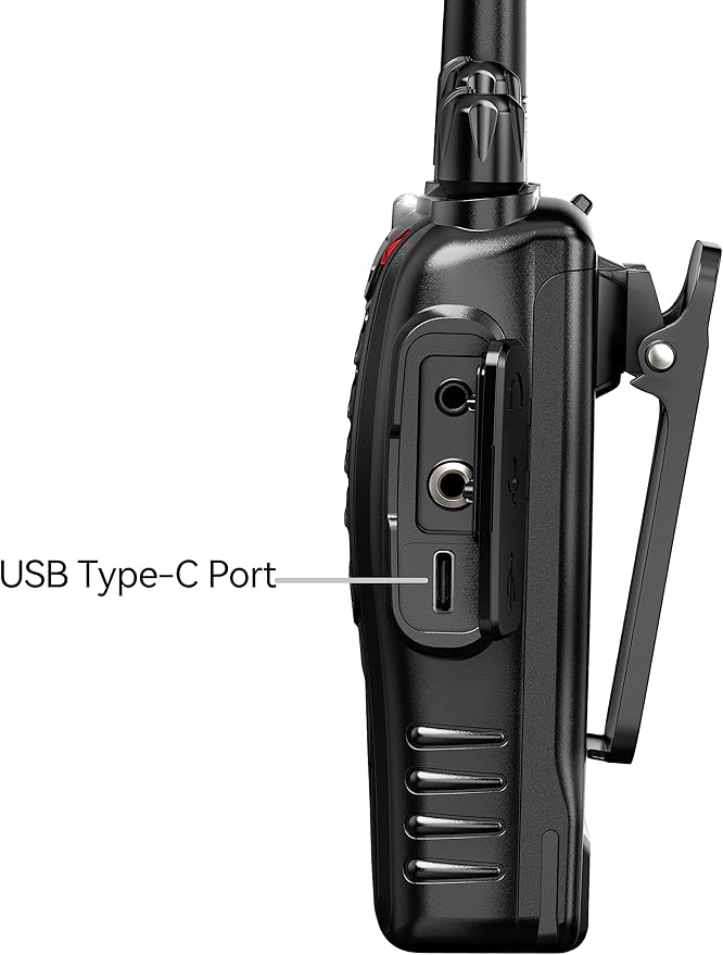 Rechargeable Long Range Two-Way Radios with Earpiece 6 Pack Arcshell AR-5 Walkie Talkies Li-ion Battery and Charger Included