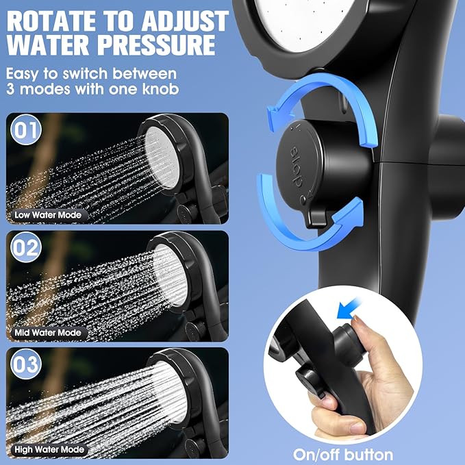 Portable Shower With Heater,Portable Shower For Camping With 2000W Auto-Off Heater,4 Spray Modes,Lasting 140 mins,LED Display,Portable Shower Pump,Outdoor Shower For Camping,Hiking,Travel,Car,Pet