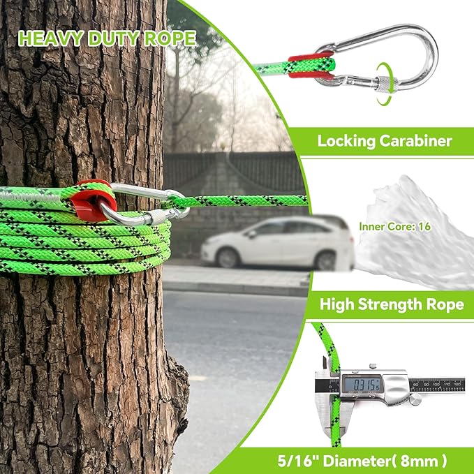 Dog Camping Essentials 50ft Portable Overhead Trolley System Pet Camping Leash for Dogs up to 200lbs Dog Runner for Yard