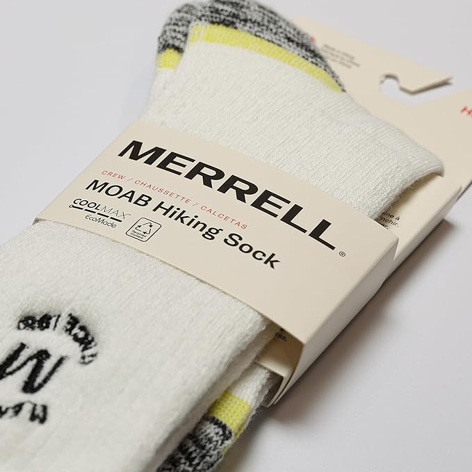 Merrell unisex-adult Men's and Women's Moab Hiking Mid Cushion Socks - Moisture Wicking & Arch Support