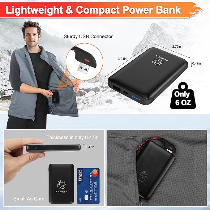 Heated Vest for Men with Battery Pack Included, Water & Wind Resistance Softshell Electric Vest for Hunting Hiking