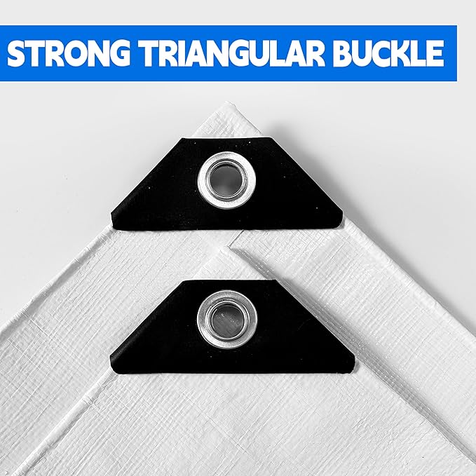 Tarp 10x20(2packs) ft Heavy Duty 12mil 100% Waterproof High Durability Multipurpose,Uv Resistant,White Tarp Suitable for Swimming Pools, Boats, Camping, Courtyards, Etc -by MVPNET