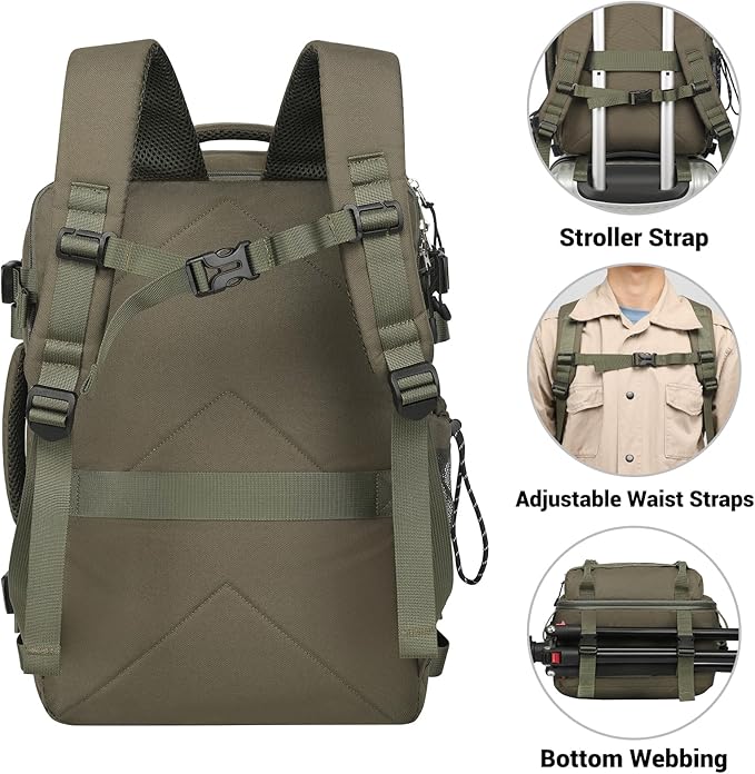 25L Tactical Bag Backpack for Men, Heavy Duty Military Backpack Molle Army Large Rucasack, Laptop Backpack Travel (Green)