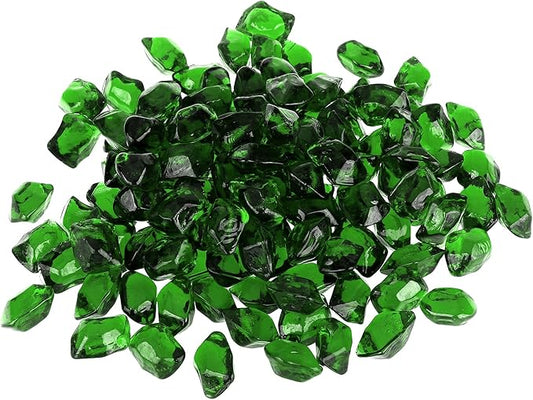Stanbroil 10-Pound Fire Glass - 1/2 inch Polygon Fire Glass for Fireplace Fire Pit and Landscaping, Emerald Green