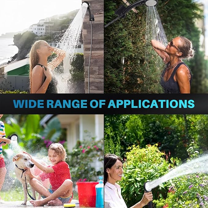 Portable Camping Shower with Heater, 6000mAh Rechargeable Portable Shower with 2000W Immersion Heater, LED Display, Heated Camping Shower for Travel, Hiking, Car, Pet