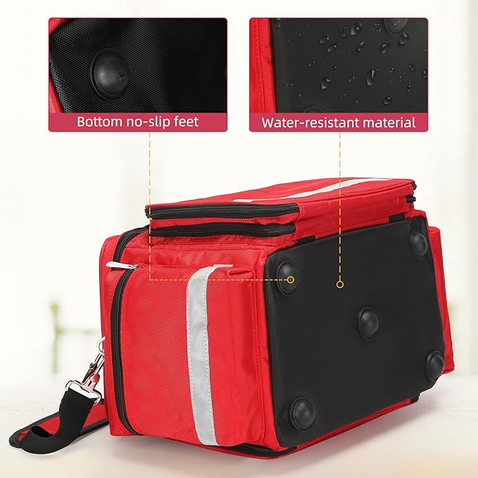Medical Empty Bag First Aid Bag Emergency Responder Trauma Bag Empty, Professional First Aid Kits Storage Medical Bag with Inner Dividers and No-Scratch Bottom,Trauma Bag for Home Health Nurse Bag
