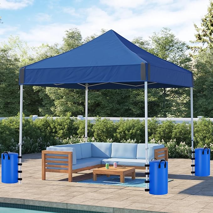 Canopy Water Weights Bag, 220 lb Canopy 4 Leg Weights Bag, Portable 25L Water Bag Windproof Fixed Water Tent Weights, for Outdoor Pop Up Tent, Canopies, Gazebo, Shelter, 4 Pack (25L Blue)