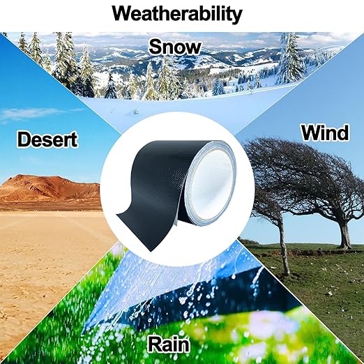Waterproof Repair Tape for Awning, 4IN x 20FT Outdoor Canvas Tarp Repair Tape, Tent, Boat Covers, Canopy, Sail Tape, Tear Repair Patch Kit, Heavy Duty UVproof, Black
