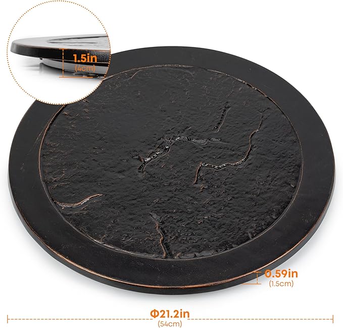 Stanbroil Cast Aluminum Fire Pit Lid, Rust-Free Lid for Outside Fire Pit or Table, Lazy Susan for Agio and TK Classics