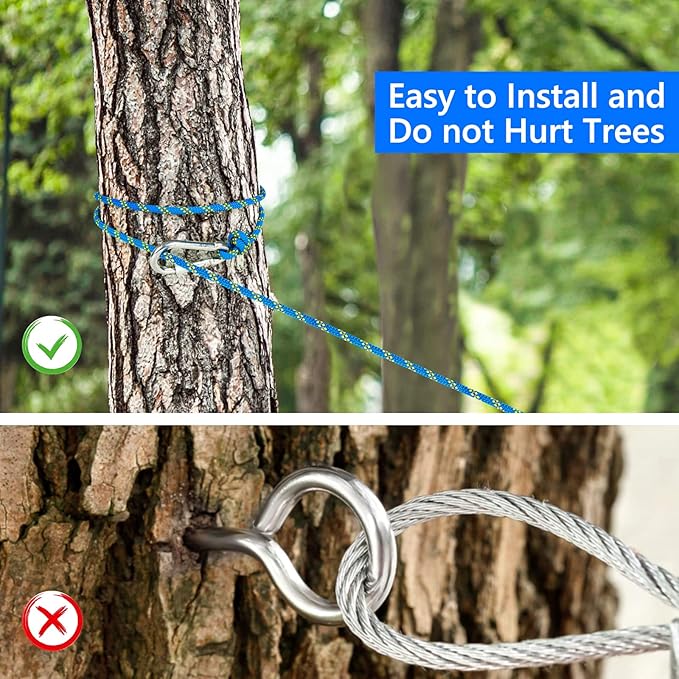 XiaZ Dog Tie Out Cable for Camping, 75ft Portable Overhead Trolley System for Dogs up to 200lbs，Dog Lead for Yard, Camping, Parks, Outdoor Events,5 min Set-up,Blue