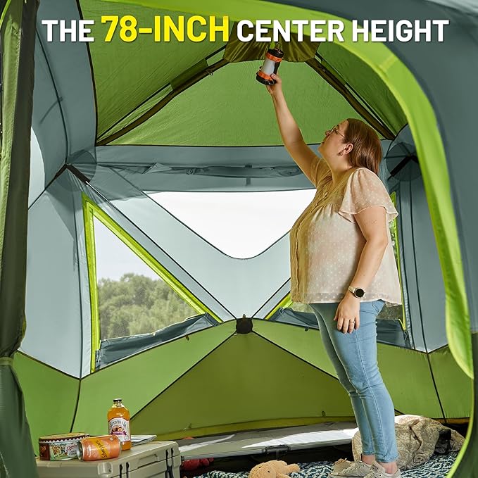 TIMBER RIDGE 4-6 Person Instant Pop Up Hub Tent, Easy 60 Second Setup, Weather Resistant Portable Camping Family Tent Cabin Tent with Rain Fly and Carry Bag for Outdoor Travel