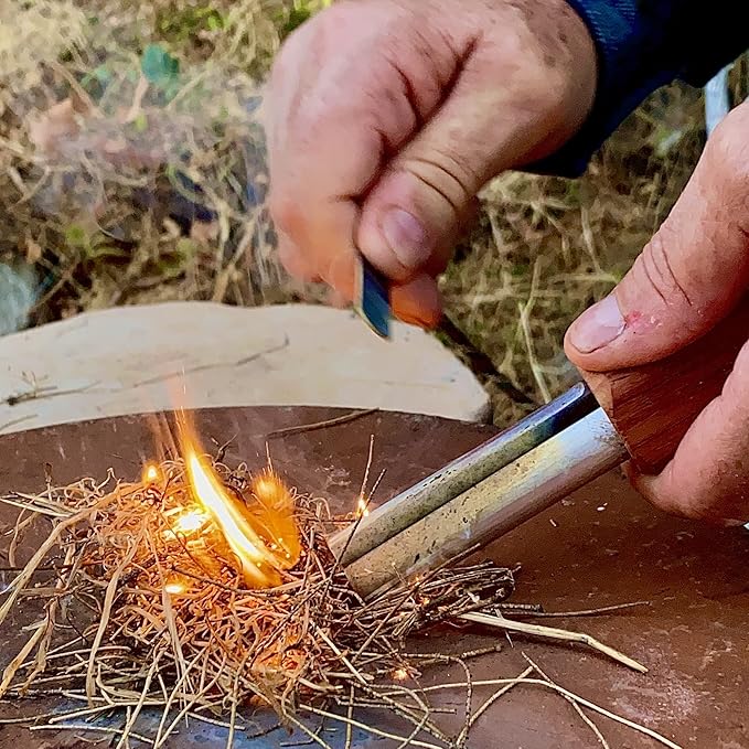 Fire-Fast Trekker. Best Emergency Waterproof Survival Fire Starter. Magnesium and Euro Fire Steel Ferro Rod. Compact Durable Tool for Bushcraft, Camping, Backpacking, Hiking, Hunting, or Bug Out Bag