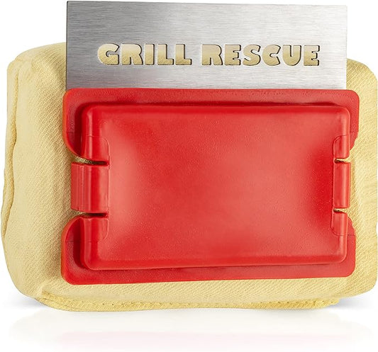 Grill Rescue BBQ Replaceable Cleaning Head, Bristle Free - Durable and Unique Scraper Tools for Cast Iron or Stainless-Steel Grates, Barbecue Cleaner