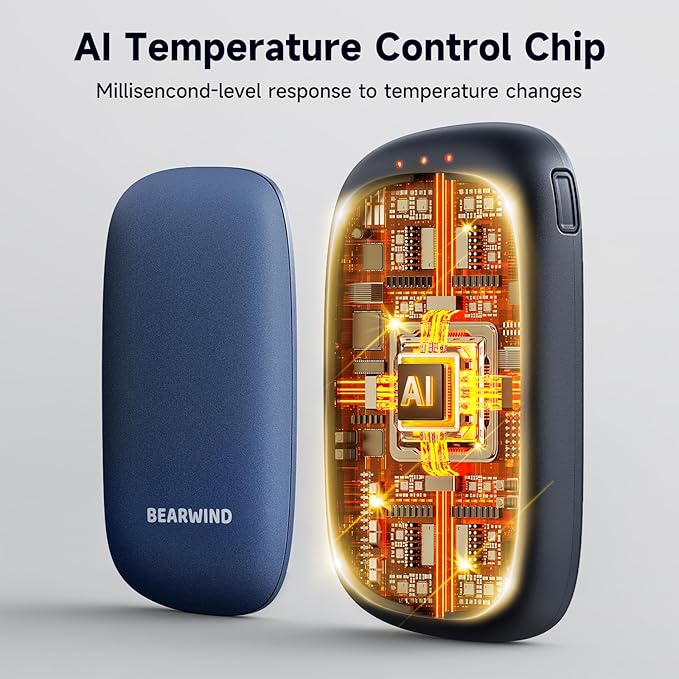 Electric Hand Warmers Rechargeable - 2 Pack Magnetic Pocket Heater Handwarmers with AI Chips, Portable Hunting Gear, Reusable Winter Essentials, Gift Ideas for Men, Women, Outdoor