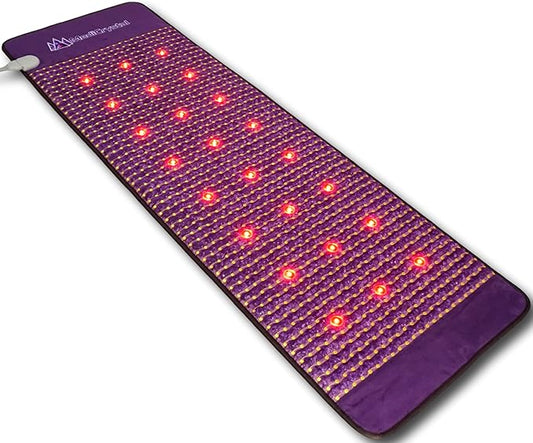 MediCrystal Far Infrared Amethyst Mat - Natural Agates + Photon Red Lights - FDA Registered Manufacturer - Negative Ion - FIR Heating Pad (Flex 72" L x 24" W)
