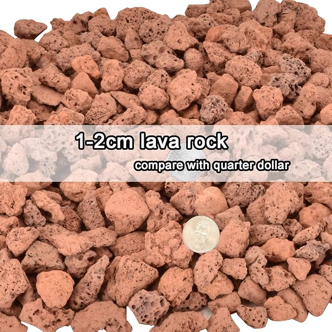 Mr. Fireglass Natural Lava Rock, 0.4"-0.8" Small Volcanic Lava Rock for Indoor & Outdoor Fire Pits, Fireplaces, Fire Bowls & Fire Table, Decorative Garden Landscaping, Potted Plants -10 Pounds, Red