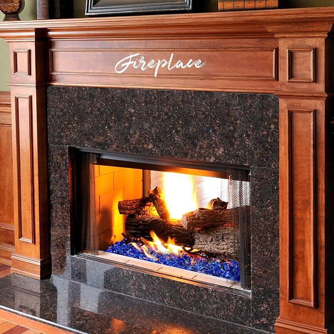 20 Pounds Fire Glass 1/2 Inch High Reflective Tempered Firepit Glass Rocks for Fireplace, Fire Pit Table, Fire Bowl and Landscaping (Cobalt Blue)