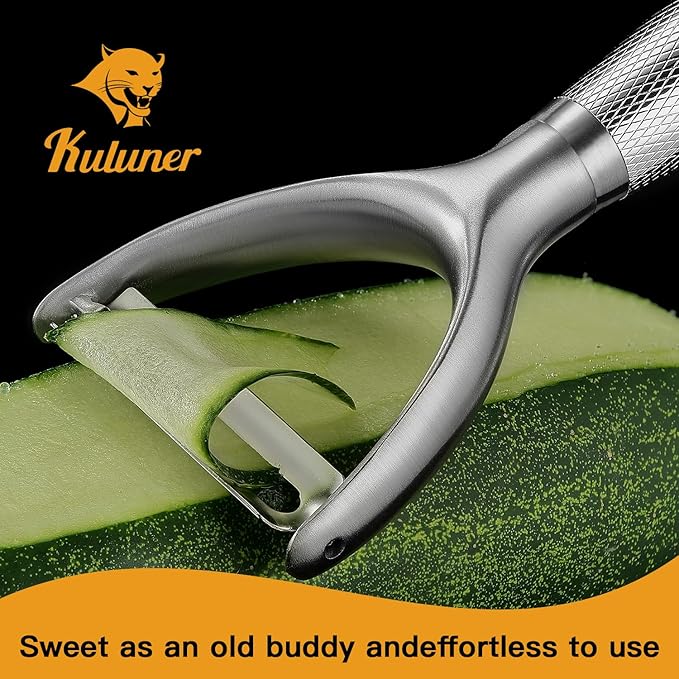 Y-Type Vegetable Peeler, Silver Chrome Finish, 304 Stainless Steel Blade, Ultra Sharp Potato Peeler for Apples, Carrots, Heavy Duty Kitchen Peeler