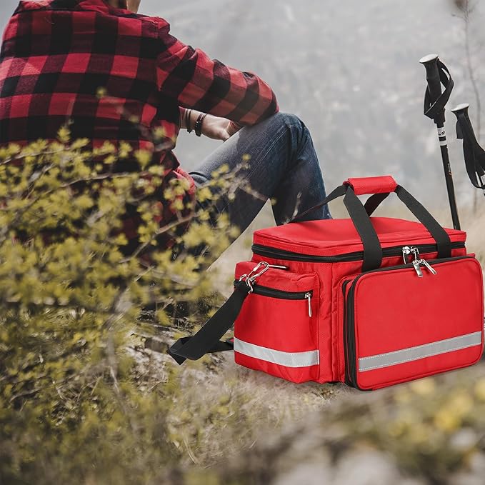 Medical Empty Bag First Aid Bag Emergency Responder Trauma Bag Empty, Professional First Aid Kits Storage Medical Bag with Inner Dividers and No-Scratch Bottom,Trauma Bag for Home Health Nurse Bag