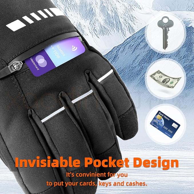 Heated Gloves, Electric Gloves Heated for Men/Women Rechargeable, Waterproof Work Motorcycle Glove for Winter Outdoor
