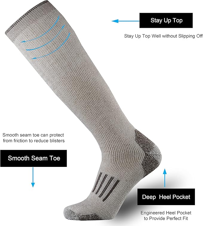 ONKE Max Full Cushion Knee High Socks for Men Steel Toe Work Boot Over the Calf OTC Moisture Wicking Thermal Hiking Hunting