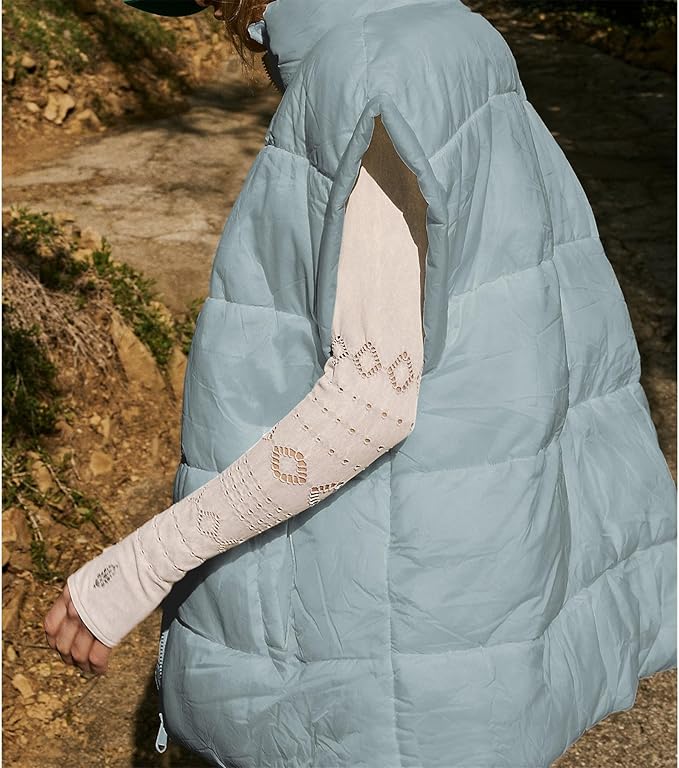 Ainangua Women's Puffer Vest Stand Collar Zipper Sleeveless Jackets Winter Lightweight Vests Warm Padded Jacket Coat