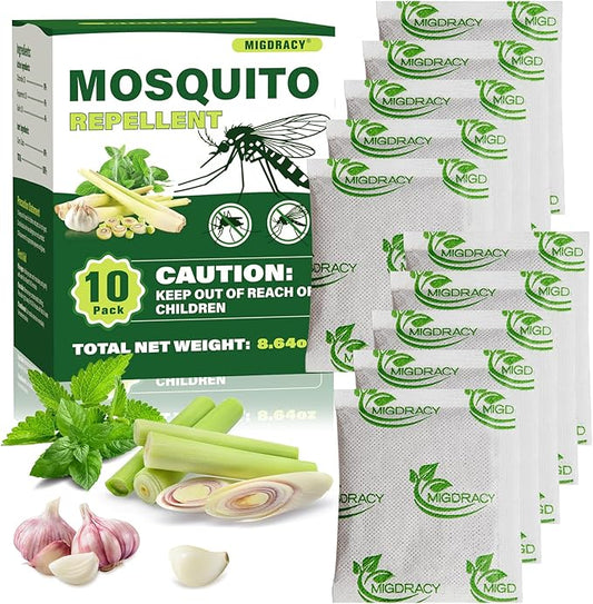Mosquito Repellent Pouches, Mosquito Repellant Pouches, 10Pcs Peppermint Oil to Repel Mosquito, Keep Mosquitoes Away from House, Patio, Camping, Car, Indoor and Outdoor Use