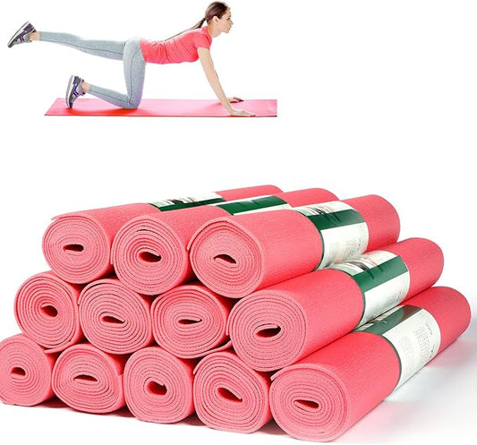 Amylove 12 Pieces Yoga Mats Bulk 68x24x0.12 Inch Exercise Non Slip Fitness Workout Mats for Women Men Home Workout Gym Yoga