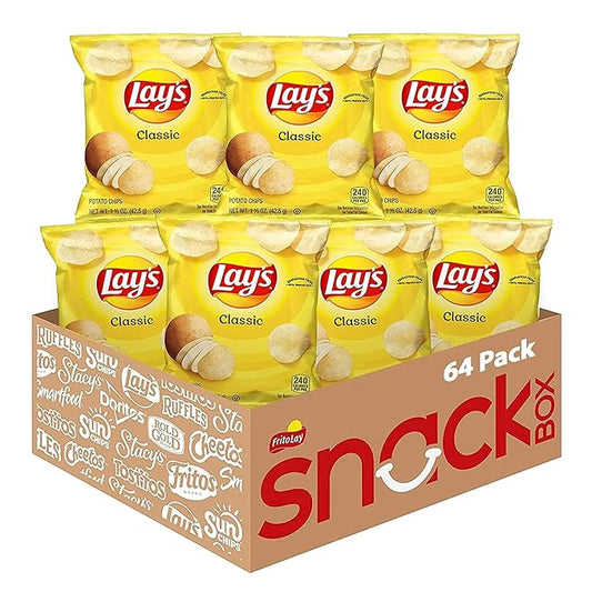 Lay's Potato Chips, Classic, 1.5 Ounce (Pack of 64)