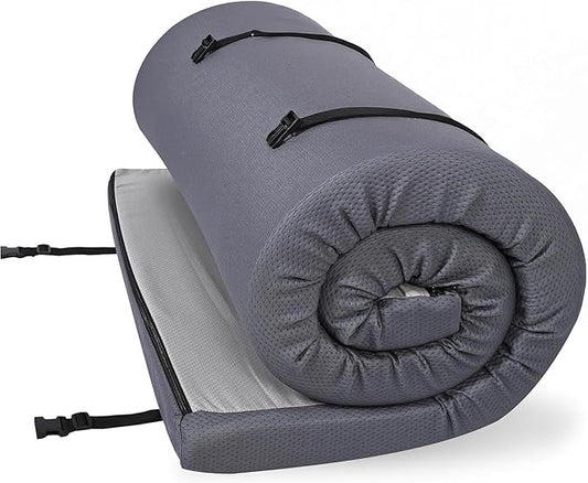 Foamma 3" x 38" x 75" Memory Foam Roll-Up Camping Mattress with Water Resistant Zipper Cover, Foldable and Portable for Camping, RV Bunk, Tent, Guest Bed, Outdoor and Dorm, CertiPUR-US Certified Foam