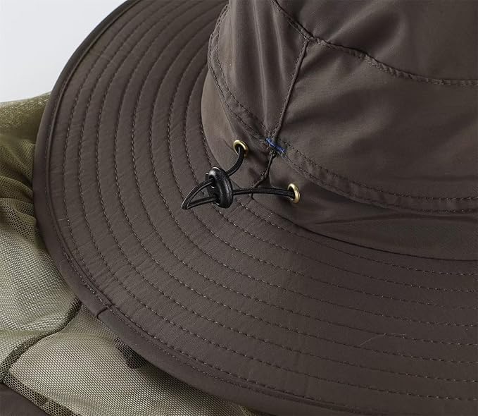 Connectyle Men's Mosquito Net Hat for Fishing Gardening Beekeeping Hiking Boonie Hat Outdoor UPF 50+ UV Sun Protection Hat
