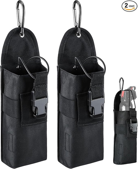 Bear Spray Holster with Quick Release Buckle (Spray Not Included), Nylon Holster with Hook & Loop for 7.9 & 9.2fl Oz Canister, Portable Pouch & Elastic Cord Design for Hiking Camping, Outdoor