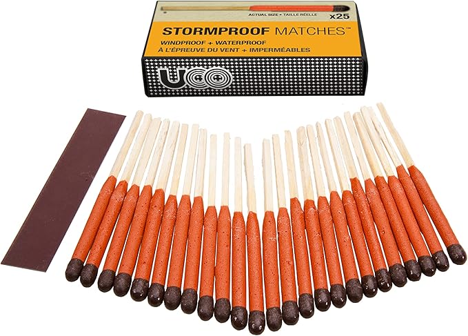 UCO Stormproof, Waterproof & Windproof Match Kit with 4 Packs of Refill Matches