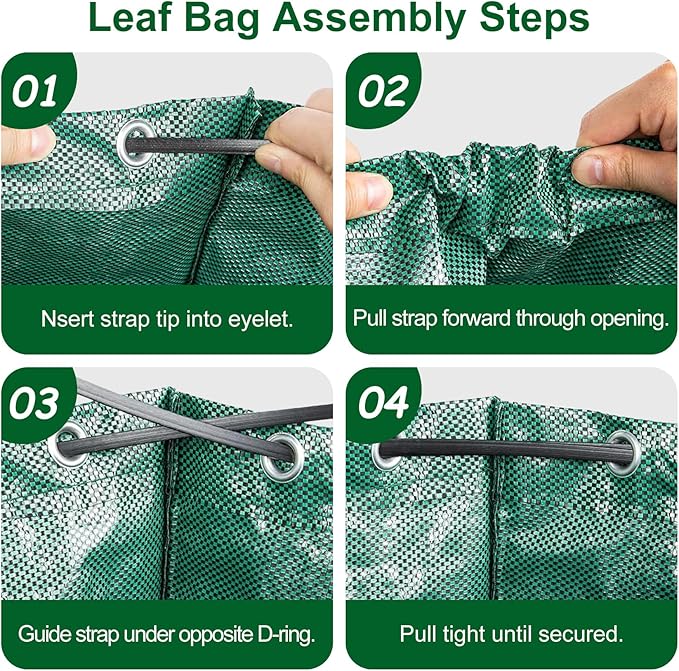2PCS Reusable Yard Waste Bag - Collapsible Lawn Bags for Leaves, Lawn Trash, Camping, Parties & Laundry, Standable Garden Debris Bag with Gloves