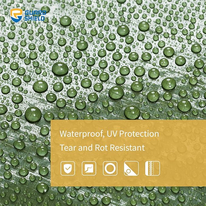 GUARD SHIELD Green Tarp Waterproof 10x12 Feet Medium Duty All Purpose Poly Tarps Cover 7mil
