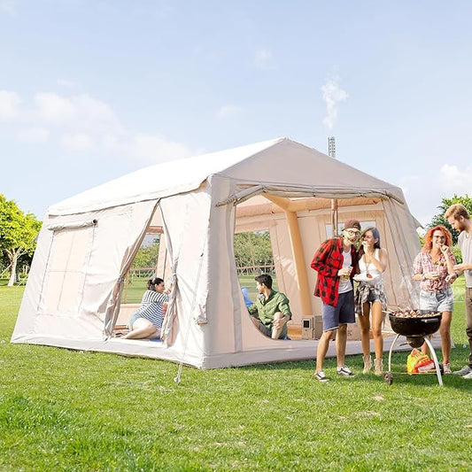 Inflatable Blow Up Tents for Camping,Waterproof Oxford Hot Tent with Manual Pump,Spacious Easy Setup Inflatable Camping Air Tent for Family Glamping