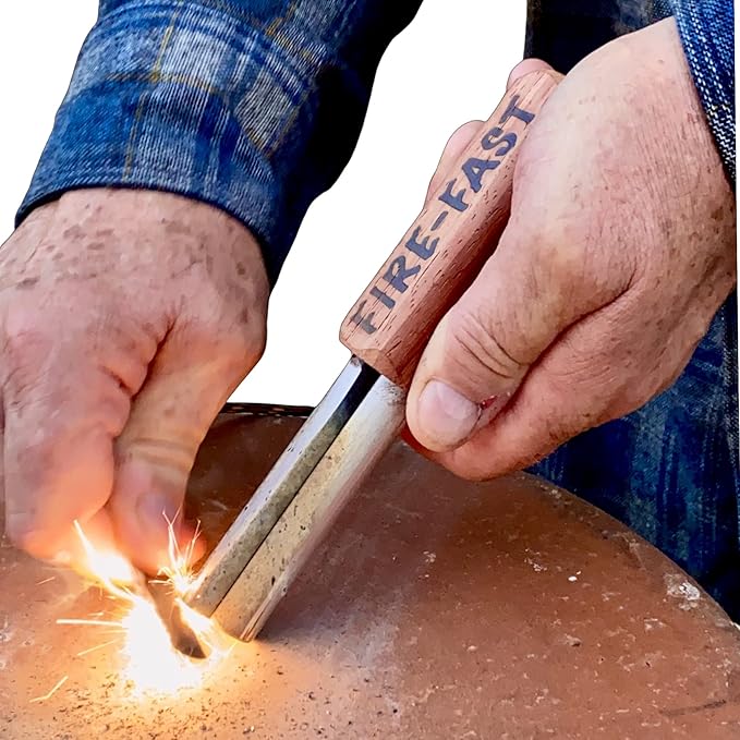 Fire-Fast Trekker. Best Emergency Waterproof Survival Fire Starter. Magnesium and Euro Fire Steel Ferro Rod. Compact Durable Tool for Bushcraft, Camping, Backpacking, Hiking, Hunting, or Bug Out Bag