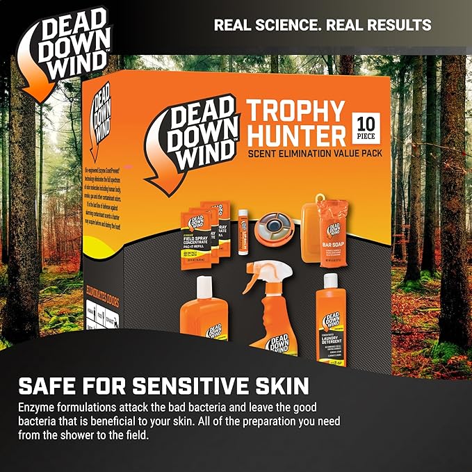 DEAD DOWN WIND Trophy Hunter Scent Eliminator, 10 Piece Kit