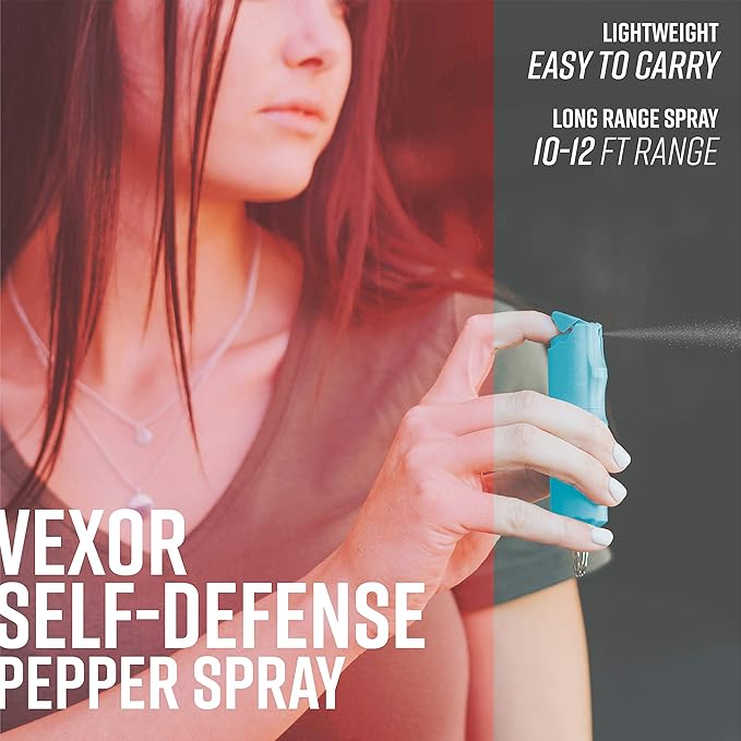 Zarc Vexor Police Strength Pepper Spray, Flip-Top Finger Grip Design for Quick Access, Delivers 20+ Powerful Bursts, Two Pack