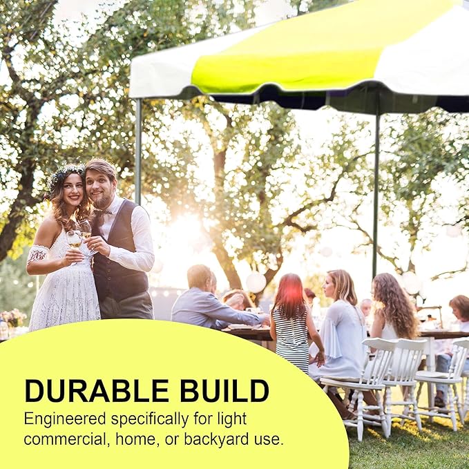 Party Tents Direct 20'x40' Weekender West Coast Tent Frame Party Tent (Yellow/White) PVC Top with Storage Bag - Tents for Parties, Weddings, Birthdays, Banquets, Fiestas, Workshop, Outdoor Event