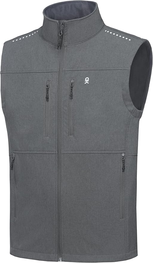 Little Donkey Andy Men's Golf Vest Warm Fleece Lining Hiking Vests Zip Up Sleeveless Outerwear Jacket