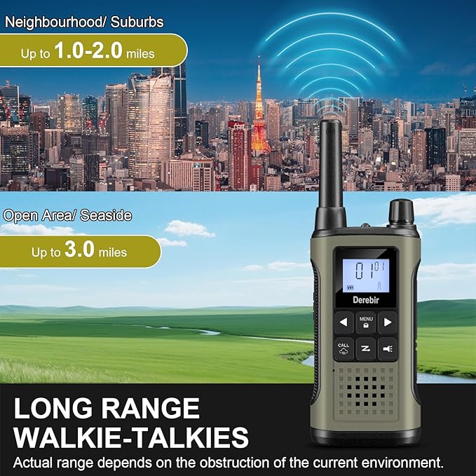 Walkie Talkies Long Range for Adults-4 Pack Rechargeable Walkie Talkies 22 FRS Channels 2-Way Radios with NOAA Weather Alert,VOX,Flashlight and 1500mAh Li-ion Battery for Family Camping Hiking